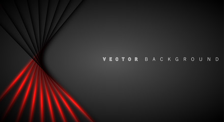 Wall Mural - Red light line shadow dark grey luxury background