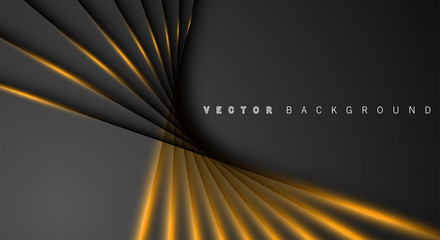 Wall Mural - gold light line shadow dark grey luxury background