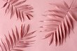 Leinwandbild Motiv pink palm leaves