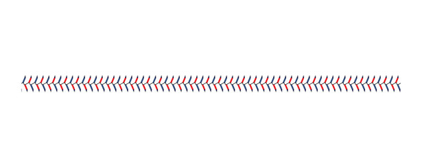 Seamless texture, brush or pattern of baseball or softball red lace.