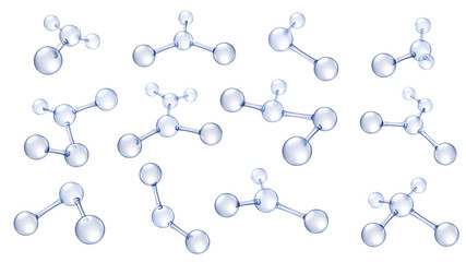 molecule model. hyaluronic acid molecules, chemical science organic molecular structure and reflecti