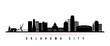 Oklahoma City skyline horizontal banner. Black and white silhouette of Oklahoma City, USA. Vector template for your design.
