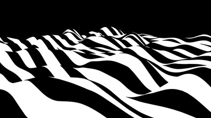 Aufkleber - Black and white abstract wave. Optical illusion. Twisted vector illustration.