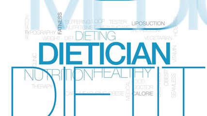 Sticker - Dietician animated word cloud. Kinetic typography.