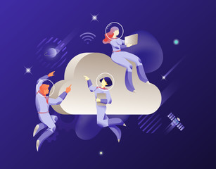 Big Cloud and Three Astronauts