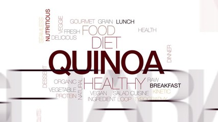 Sticker - Quinoa animated word cloud. Kinetic typography.