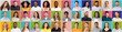 Leinwandbild Motiv Collage of diversed people expressing positive emotions
