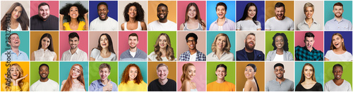 Fotomural Collage of diversed people expressing positive emotions