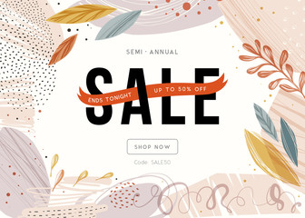 Wall Mural - sale banner template design.