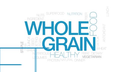 Wall Mural - Whole grain animated word cloud. Kinetic typography.