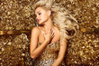 © ASjack - Beautiful hair Girl. Healthy Long Hair. Blonde woman in golden flowers garden, princes