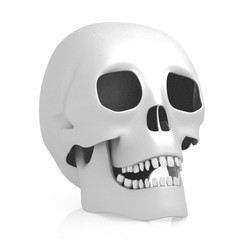 Sticker - 3D human skull on white background