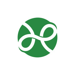 Sticker - circle letter dp thread knot design logo vector