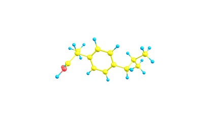 Poster - Ibuprofen molecule - medication of the nonsteroidal anti-inflammatory drug class