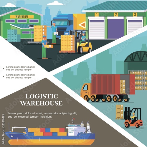 Flat Logistics Colorful Template