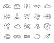 set of arrow icons, fast, chart, rising, speed, accelerate