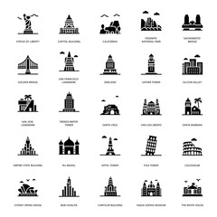 landmarks glyph icons