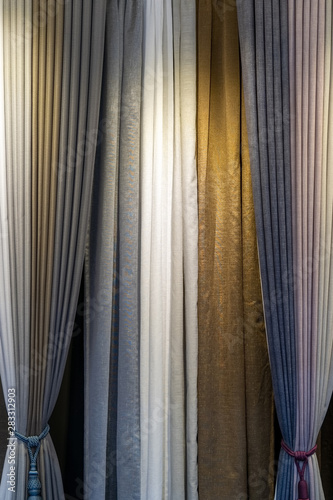 Long colorful curtains