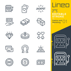 Lineo Editable Stroke - Casino and Gambling line icons