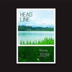 Wall Mural -      Modern Style Flyer or Cover Design for Your Business with Riverside Image - Applicable for Reports, Presentations, Placards, Posters, Travel Guides 