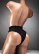 © korolkoff - Clothes on a female mannequin, stylish marine swimsuit.