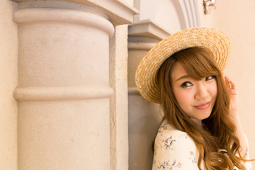 Wall Mural - Berry cute Japanese young woman.