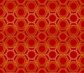Poster - Red and golden chinese traditional pattern collection. Abstract asian background. Decorative chinese wallpaper. Endless texture for wallpaper, pattern fills, web page background, surface textures.