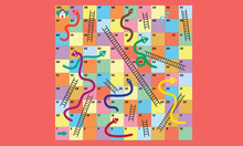Vector Illustration Of Puzzle Game Snake Ladder