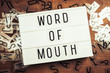 Word of Mouth Text on Lightbox