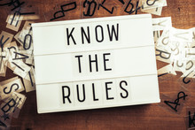 Know The Rules Text On Lightbox