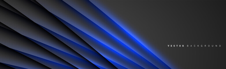 Wall Mural - blue light line shadow dark grey luxury background