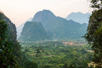 Sticker - Scenic view over Laotian jungle