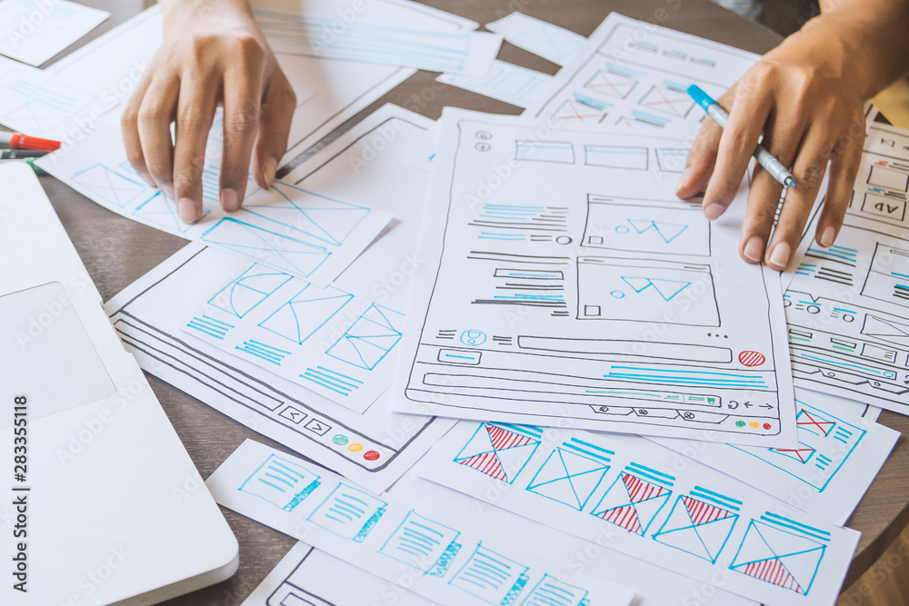Draft Prototype Website designer Creative planning application developer development ...