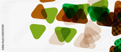 Fotomural Banner with multicolored mosaic triangle geometric design on white background