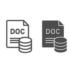 Poster - Documents archive line and glyph icon. Files vector illustration isolated on white. Paper sheets outline style design, designed for web and app. Eps 10.