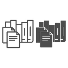 Poster - Binder folders line and glyph icon. Office archive vector illustration isolated on white. File folders outline style design, designed for web and app. Eps 10.