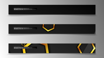 Wall Mural - banner collection, vector backgrounds with hexagon gold. space banner vector suitable for any design