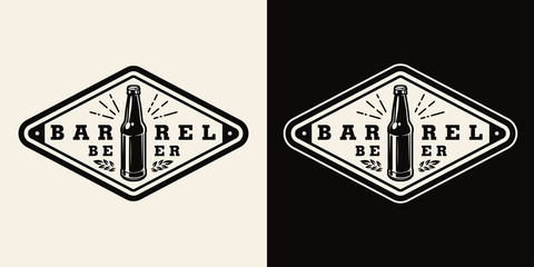 Wall Mural - monochrome barrel beer print