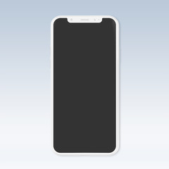 Aufkleber - White modern smartphone mockup isolated on white 3D rendering