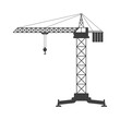 Tower crane icon. Vector on a white background