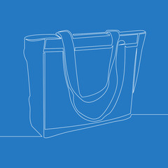 Wall Mural - Continuous one line drawing shopping bag concept