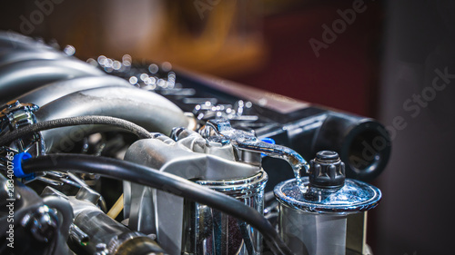 Fotografia  Industrial Mechanical Engine System Parts