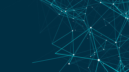 Poster - abstract connections are in space. background with connecting dots and lines. connection structure. 