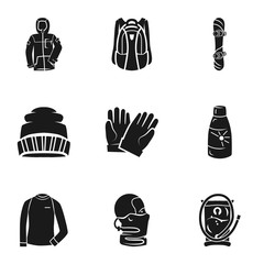 Poster - ski sport tools icon set. simple set of 9 ski sport tools vector icons for web design isolated on wh