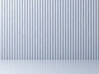 Fototapete - Abstract white striped background with reflections and shadows 3D rendering