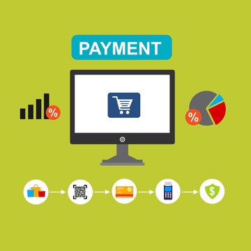 page template of Online Shopping. Modern flat design concept of web page design for website and mobile website. Easy to edit and customize. Vector illustration