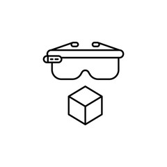 Aufkleber - Augmented reality, smart glasses icon. Element of augmented reality icon