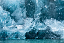 Detail Of Iceberg Floating In Water In The Prince William Sound Of Alaska.