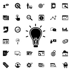 Poster - Creative idea icon. Universal set of seo and development for website design and development, app development