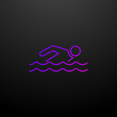 Poster - Swimmer outline nolan icon. Elements of sport set. Simple icon for websites, web design, mobile app, info graphics